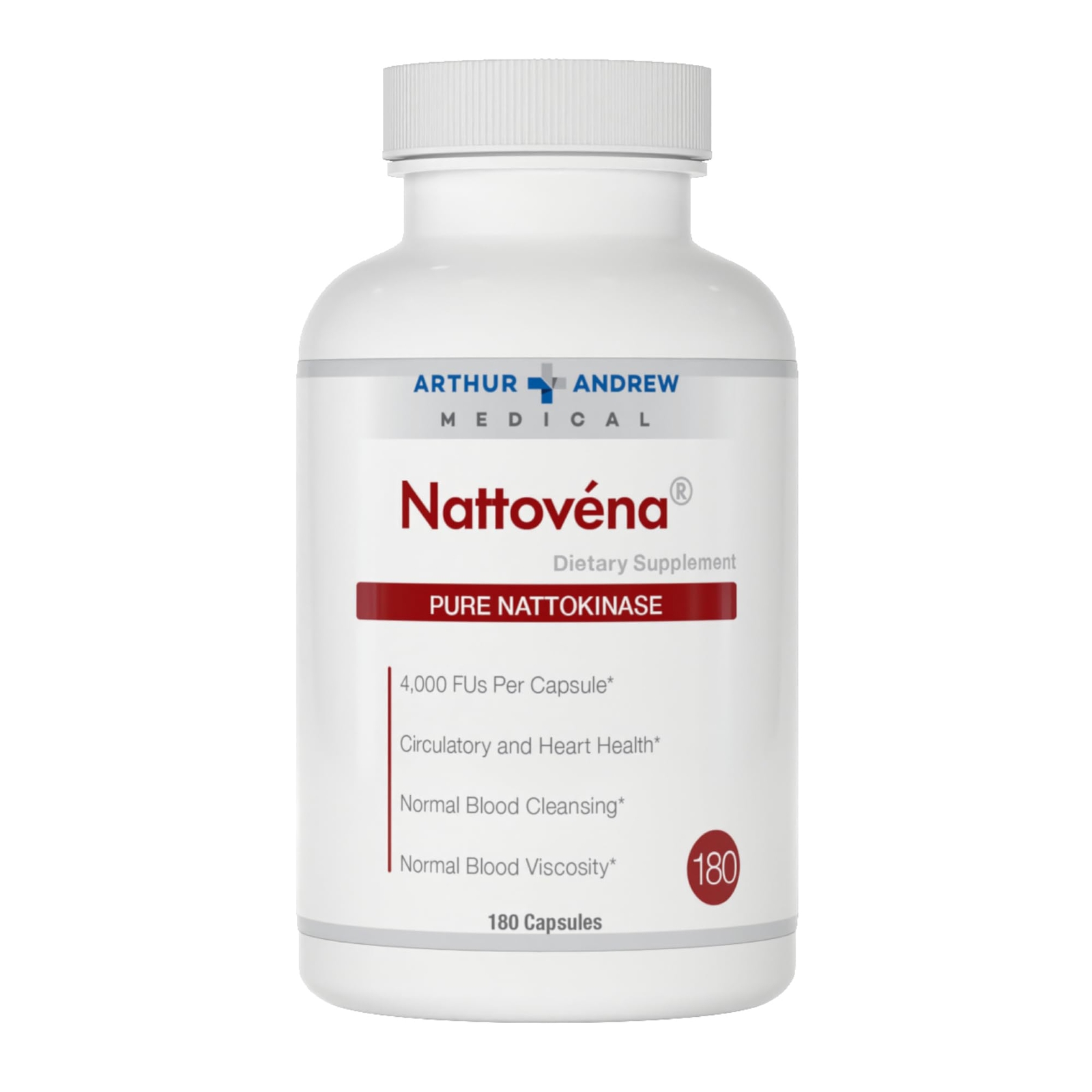 Arthur Andrew Medical Nattovena Nattokinase 4000 FU Double Strength 180 Caps
