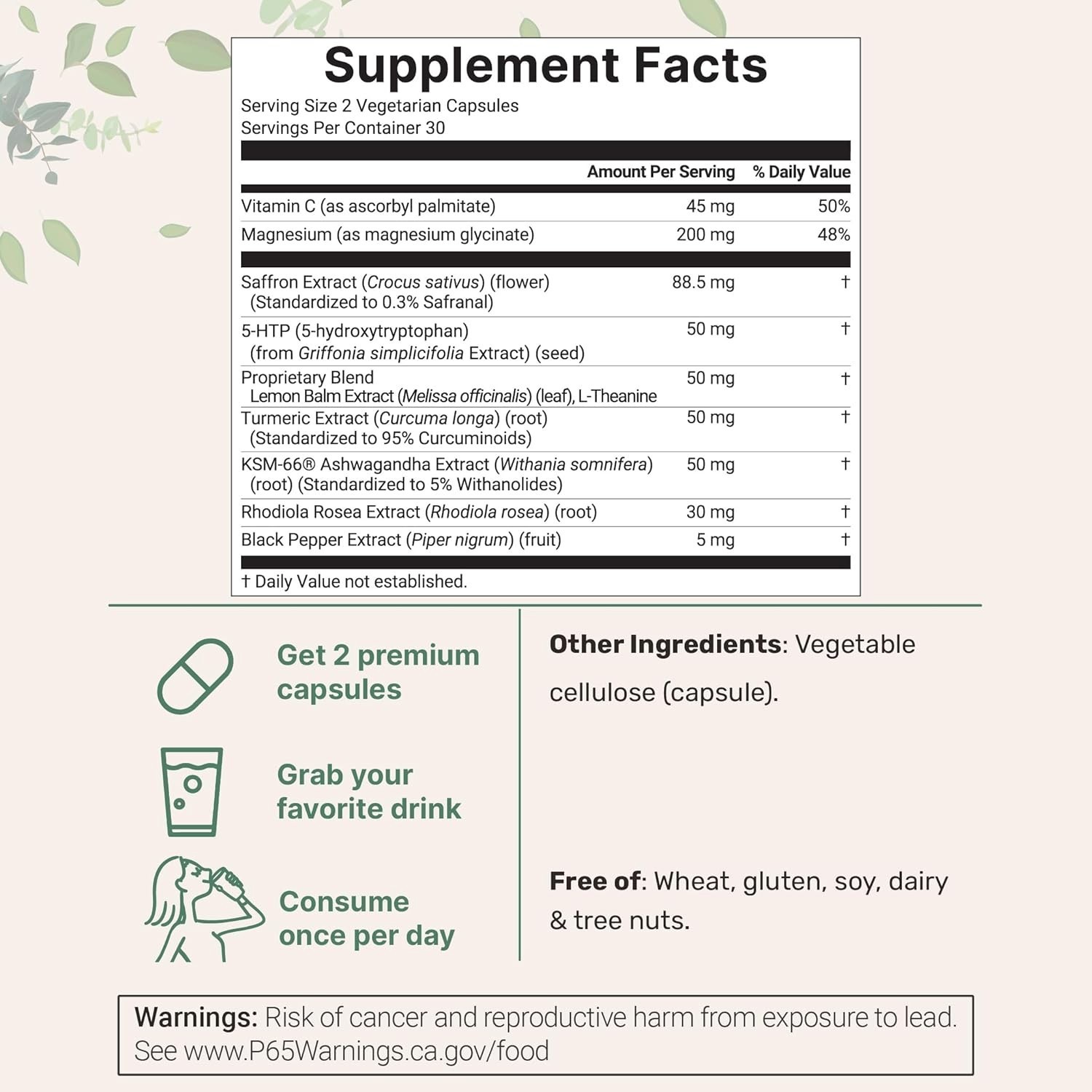 Micro Ingredients 10in1 Saffron Advanced Supplements W/ Vit C Magnesium Turmeric