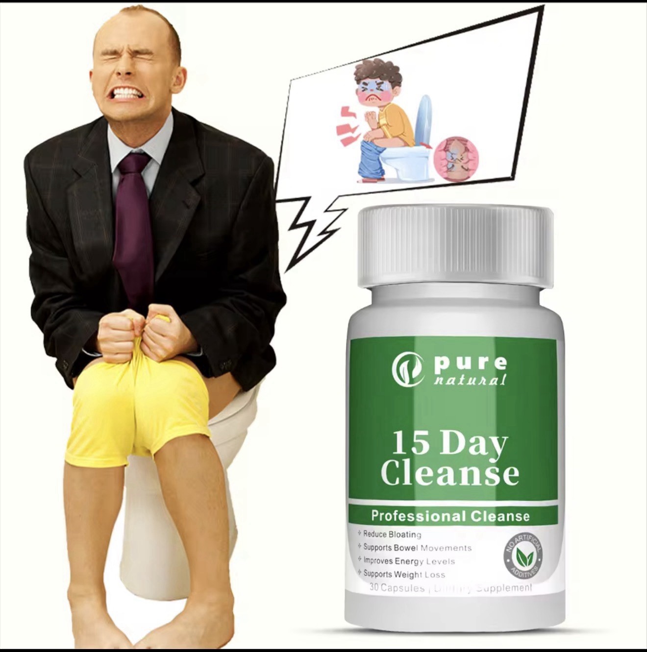 15 Day Cleanse Gut Support Detox for Men & Women All Natural Colon Cleanser f…