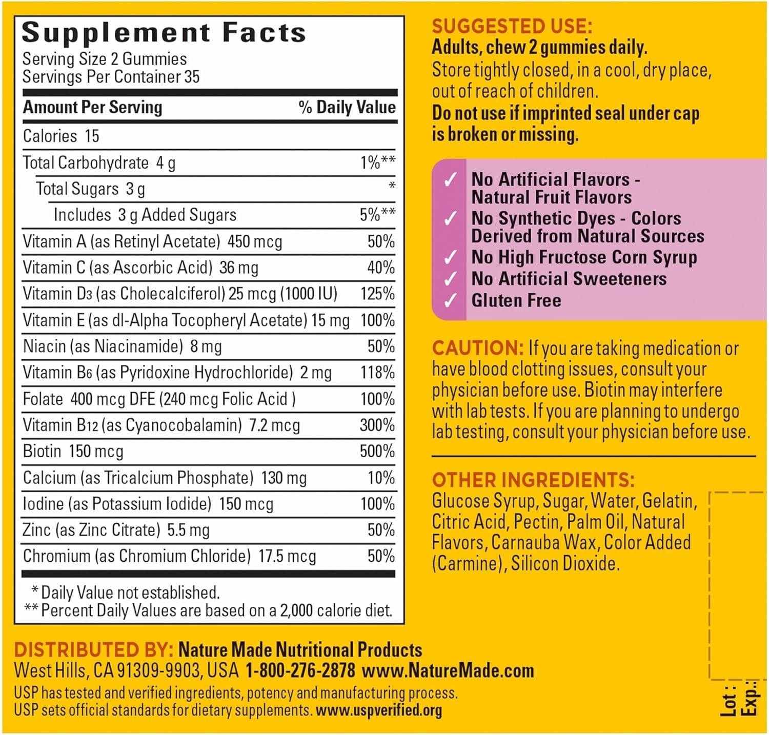 Women’S Multivitamin Energy Metabolism Bone Immune Health Support, 70 Gummies