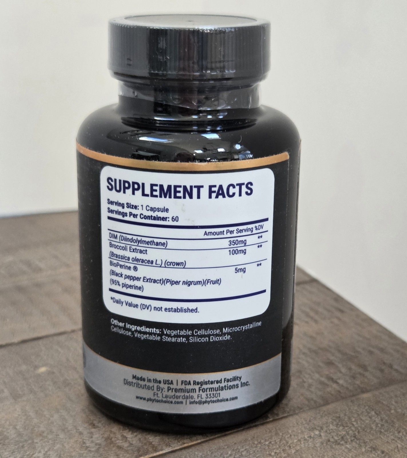 Phytochoice DIM (Diindolylmethane) 350mg w/ Bioperine & Brocolli Extract 60 Days