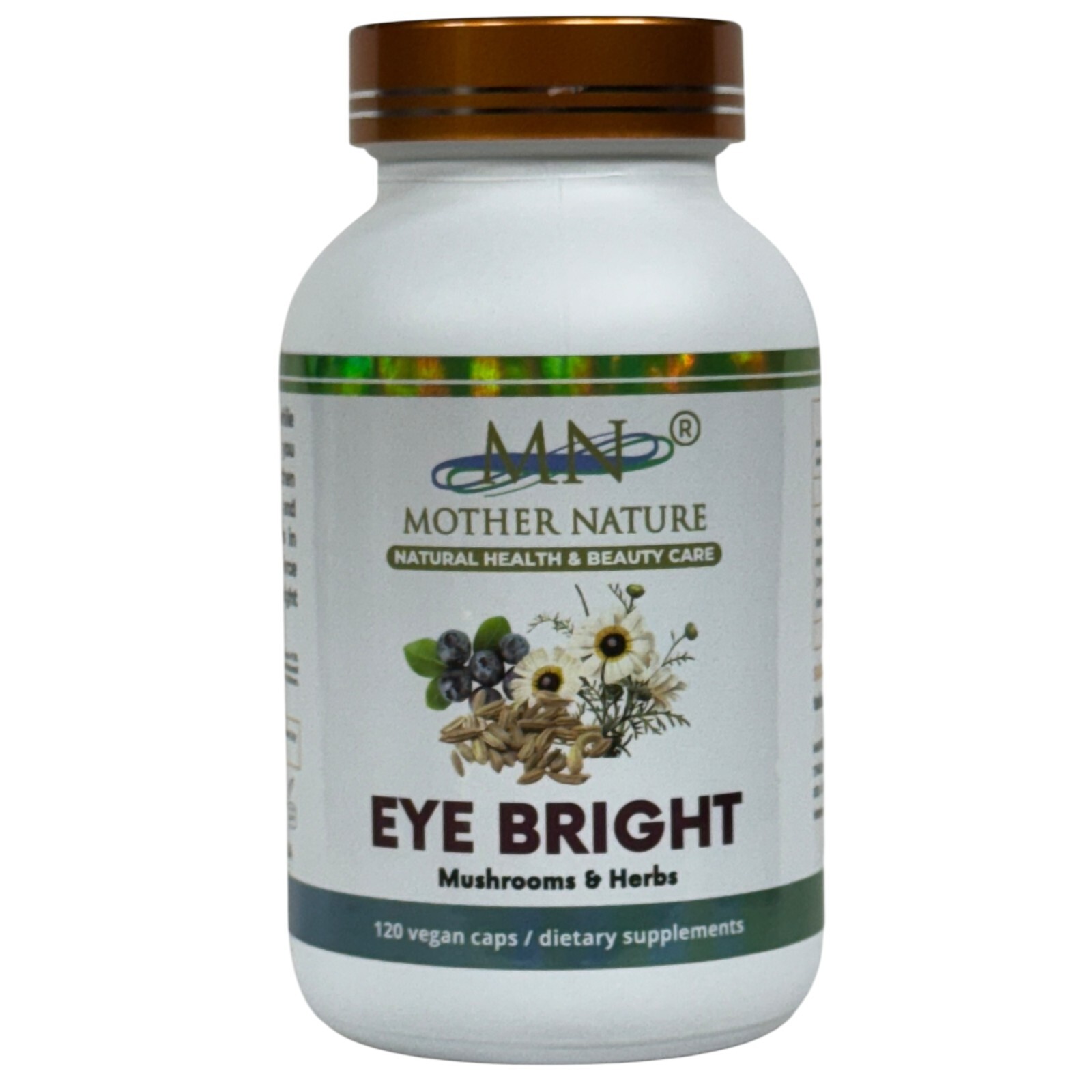 Organic Eye Bright Bilberry 120 Vegan Capsules Vision Health Eyestrain Support