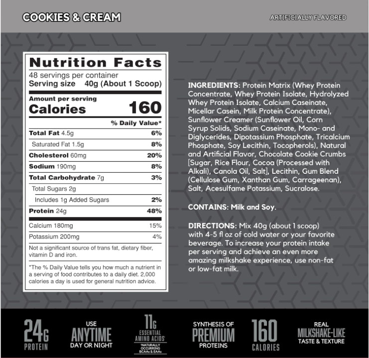 BSN SYNTHA-6 EDGE Protein Powder, Cookies & Cream, 48 Servings