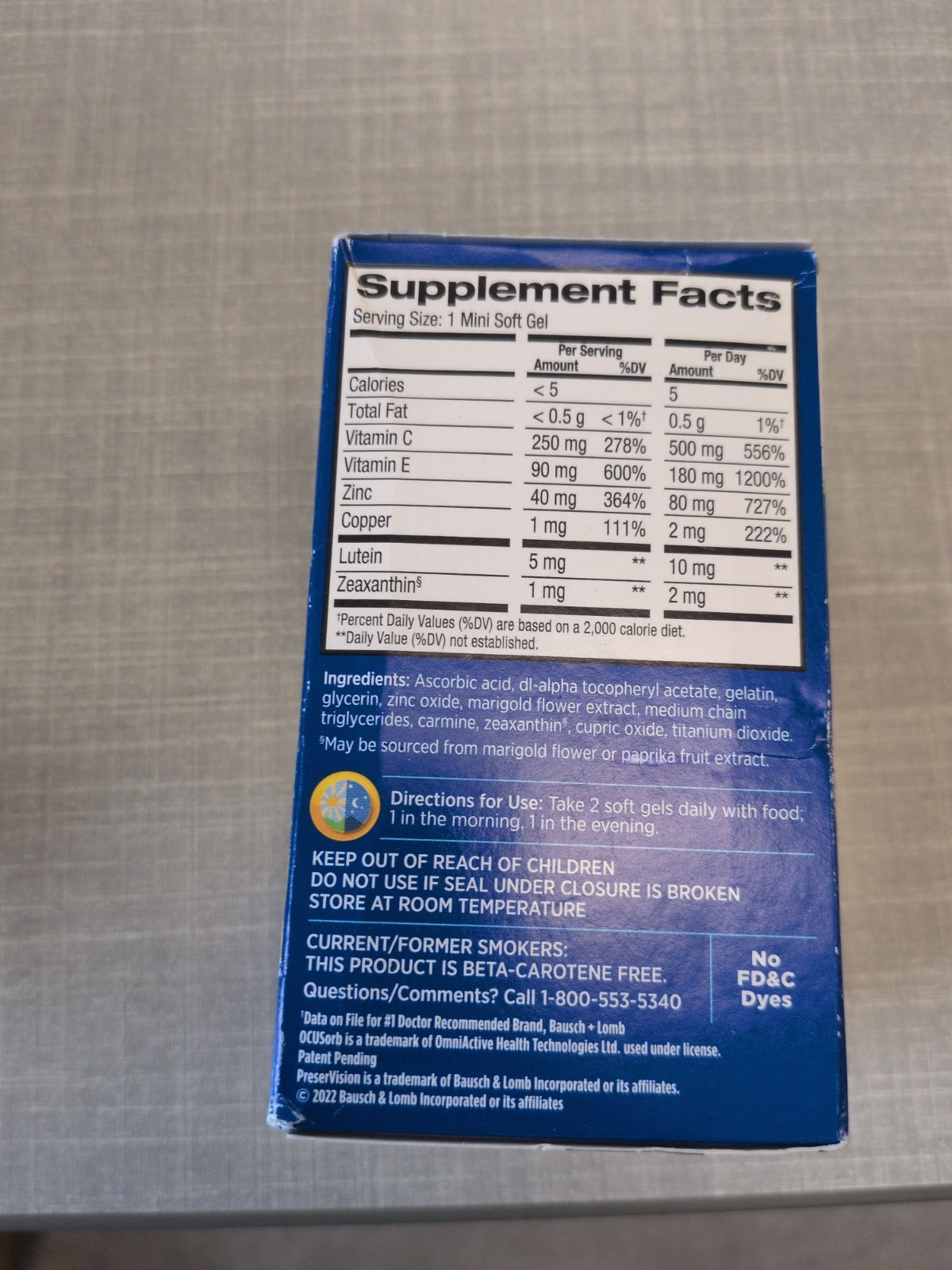JUMBO Bausch + Lomb PreserVision AREDS 2 Formula 130 softgels EXP 07/2026