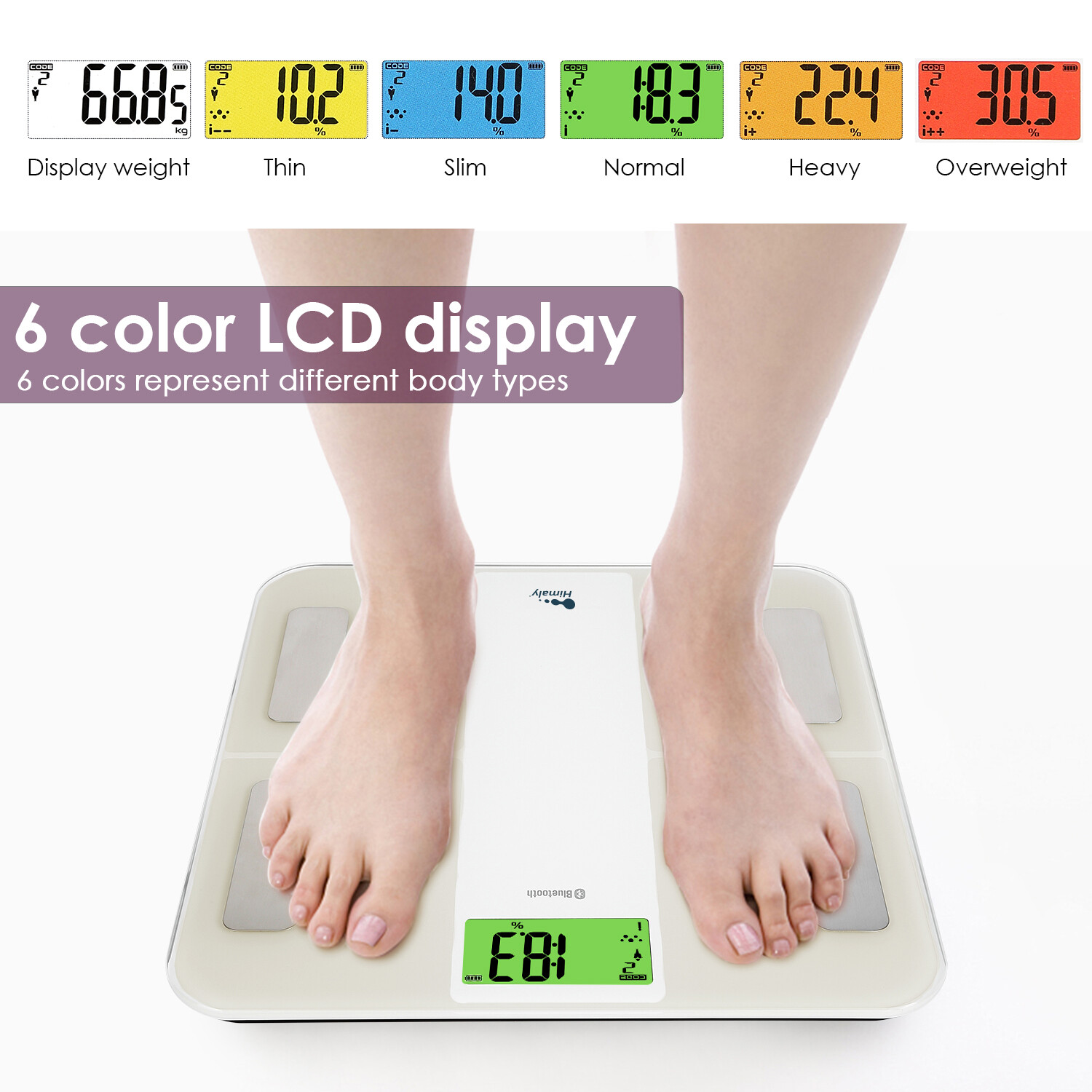 400lb/180kg Smart Scale Body Weight Digital Bathroom Scale Health Monitor BMI