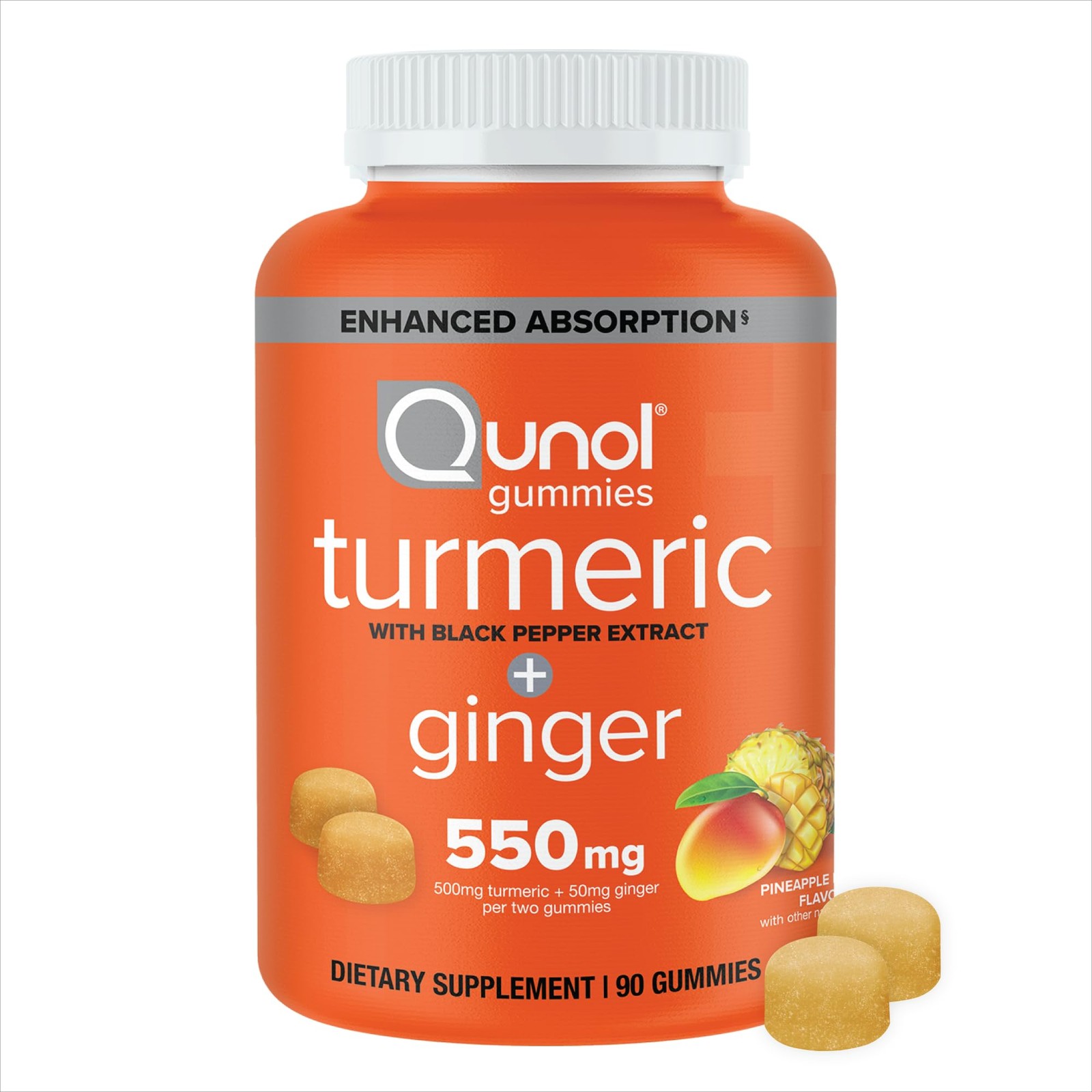 Qunol Turmeric and Ginger with Black Pepper 90 Count (Pack of 1), No Color