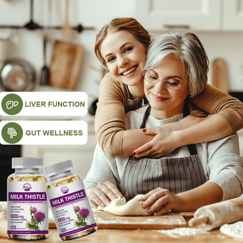 Organic Milk Thistle Capsules Liver Cleansing Detox Repairing Formula Pills Cap