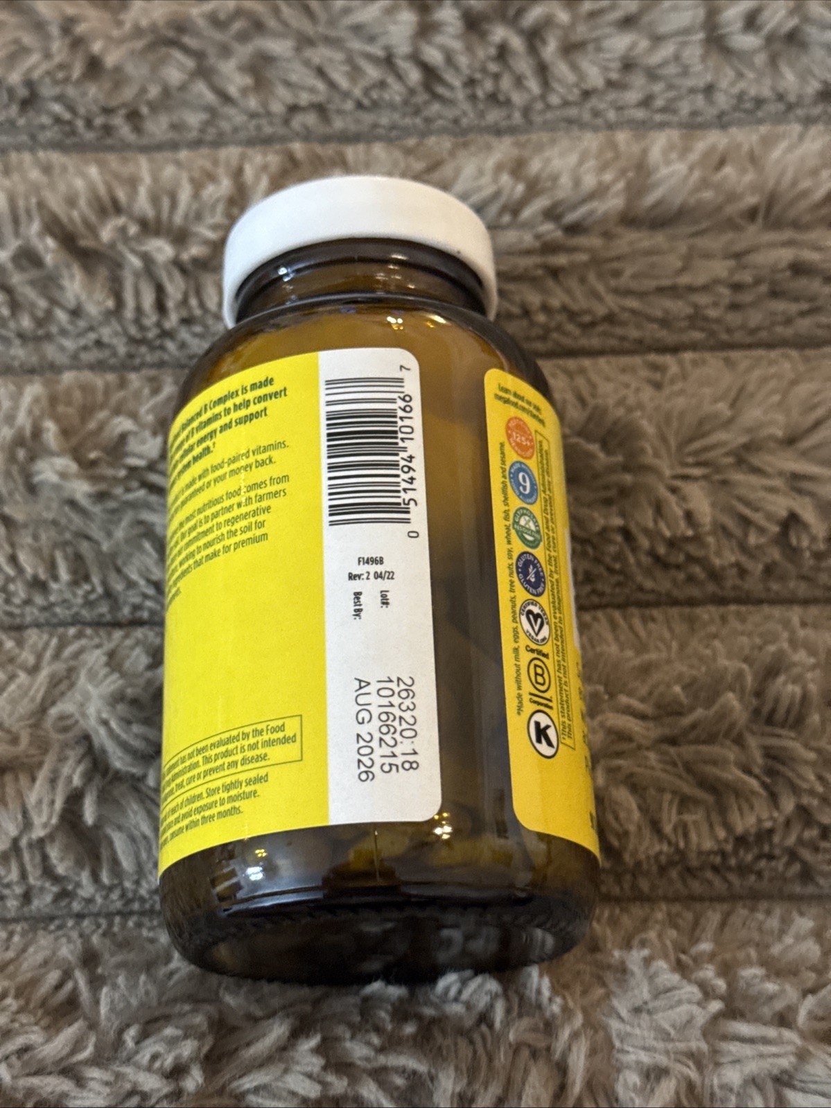 MegaFood Balanced B Complex 90 tabs – B6, B12, Folate, Biotin, Cellular Energy