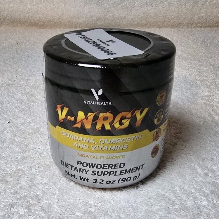 VitalHealth V-NRGY Tropical Energy Support Powder Supplement, Non-GMO, 3.2 oz