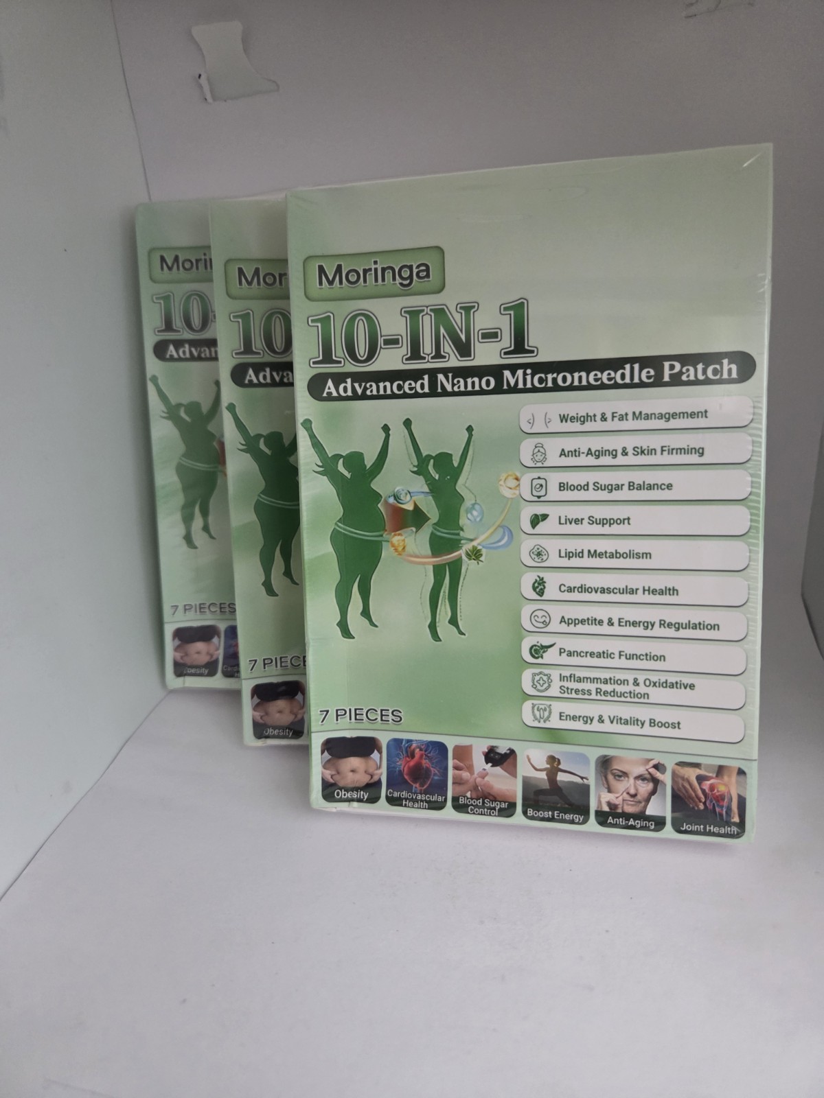 Moringa 10-IN-1 Advanced Nano Microneedle Patch●3 Pack, 7 Pieces Each.