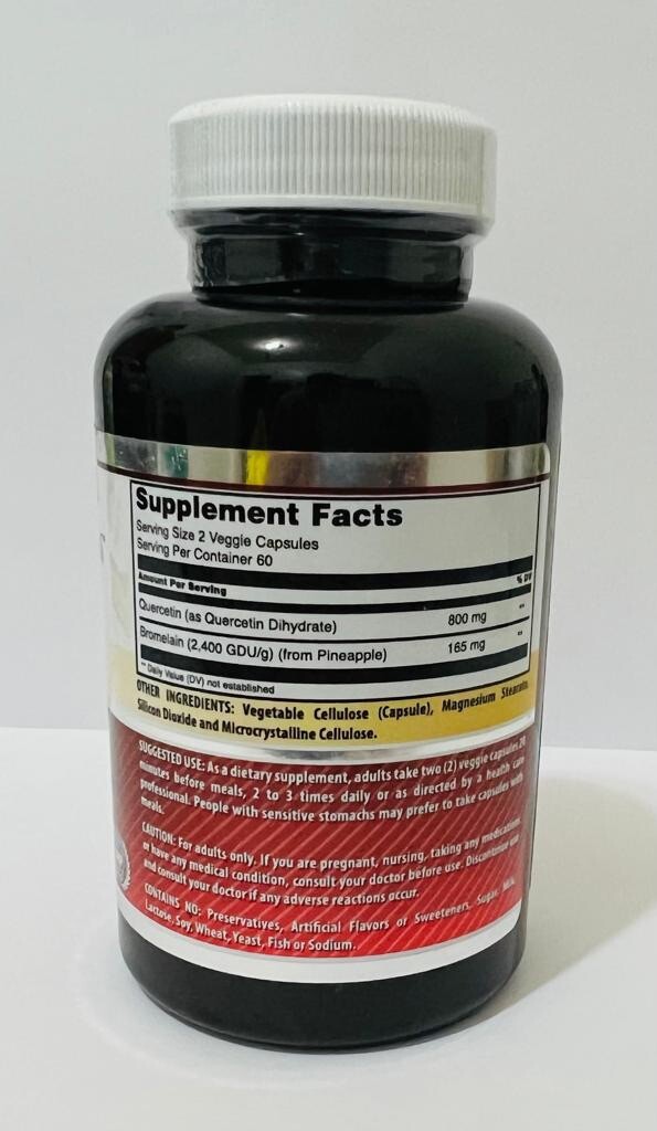 Amazing Formulas Quercetin Bromelain 120 Veggie Capsules Dietary Supplement