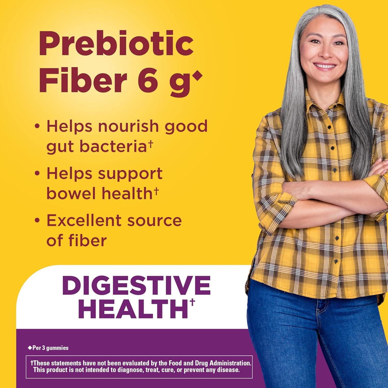 Nature Made Prebiotic Fiber Gummies Digestive System Support Adults Kids 90ct