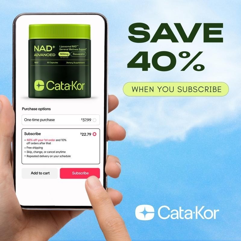 3x Cata-Kor NAD+ Advanced – NAD Supplement with Resveratrol – 180 Capsules–