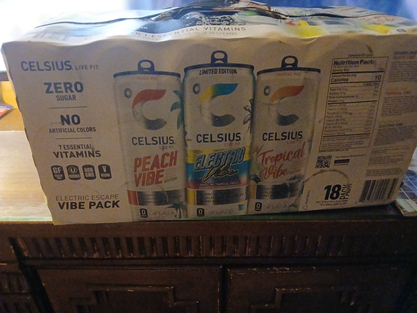 Celsius Sparkling Vibe Energy Drink, Variety Pack, 12 fl oz, 18-count