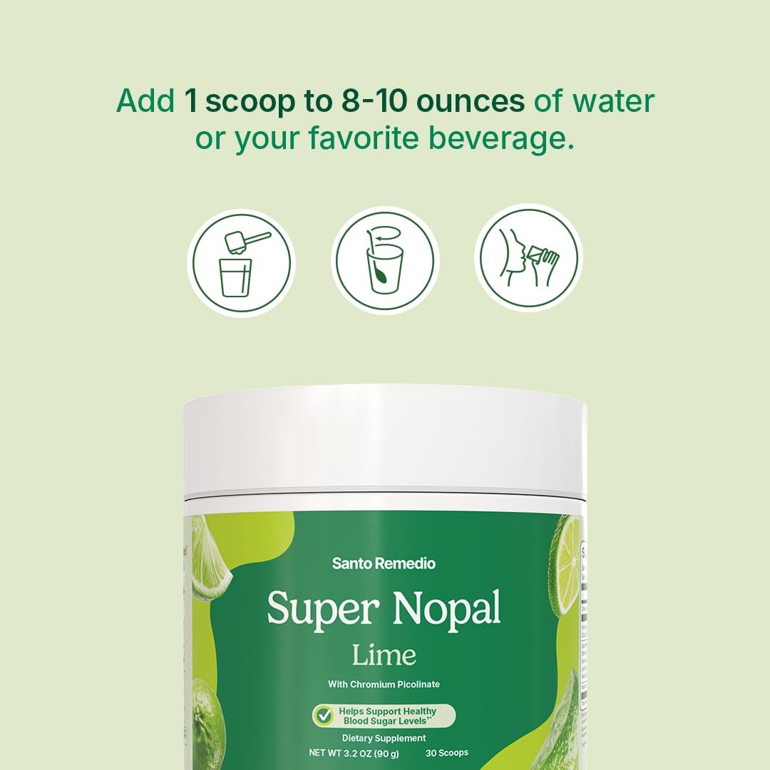 Santo Remedio Super Nopal Powder Lime Flavor Nopal Pear Formula Dietary