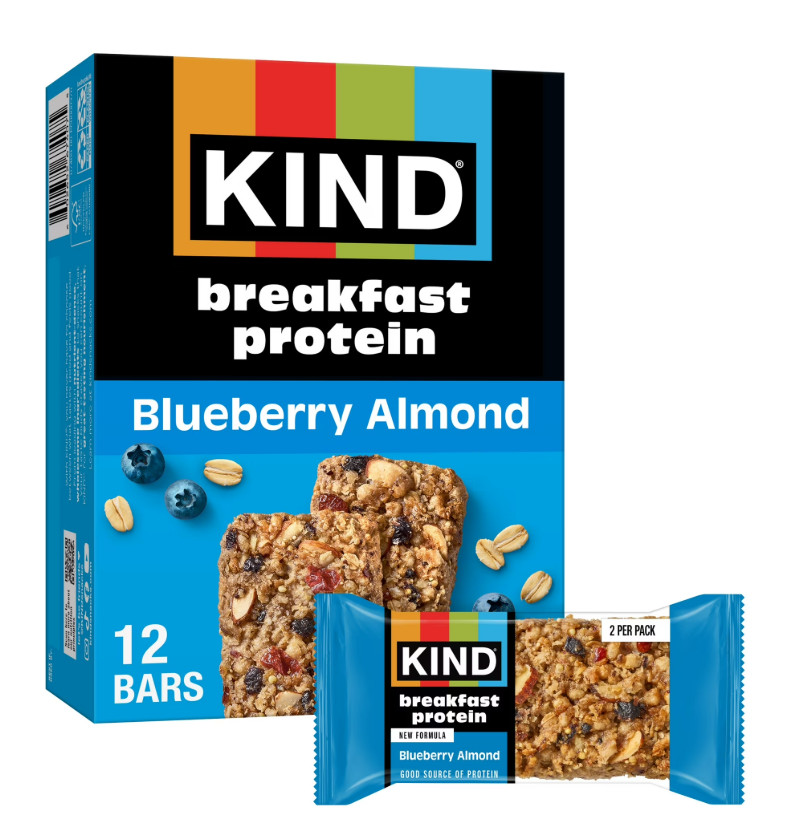 KIND Blueberry Almond Breakfast Protein Bars, 6-Count, 1 Cardboard Box
