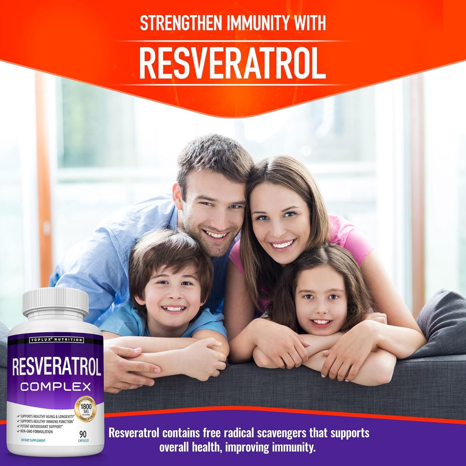 Supplement 1800 mg Antioxidant Complex-Highly Potent Trans-Resveratrol