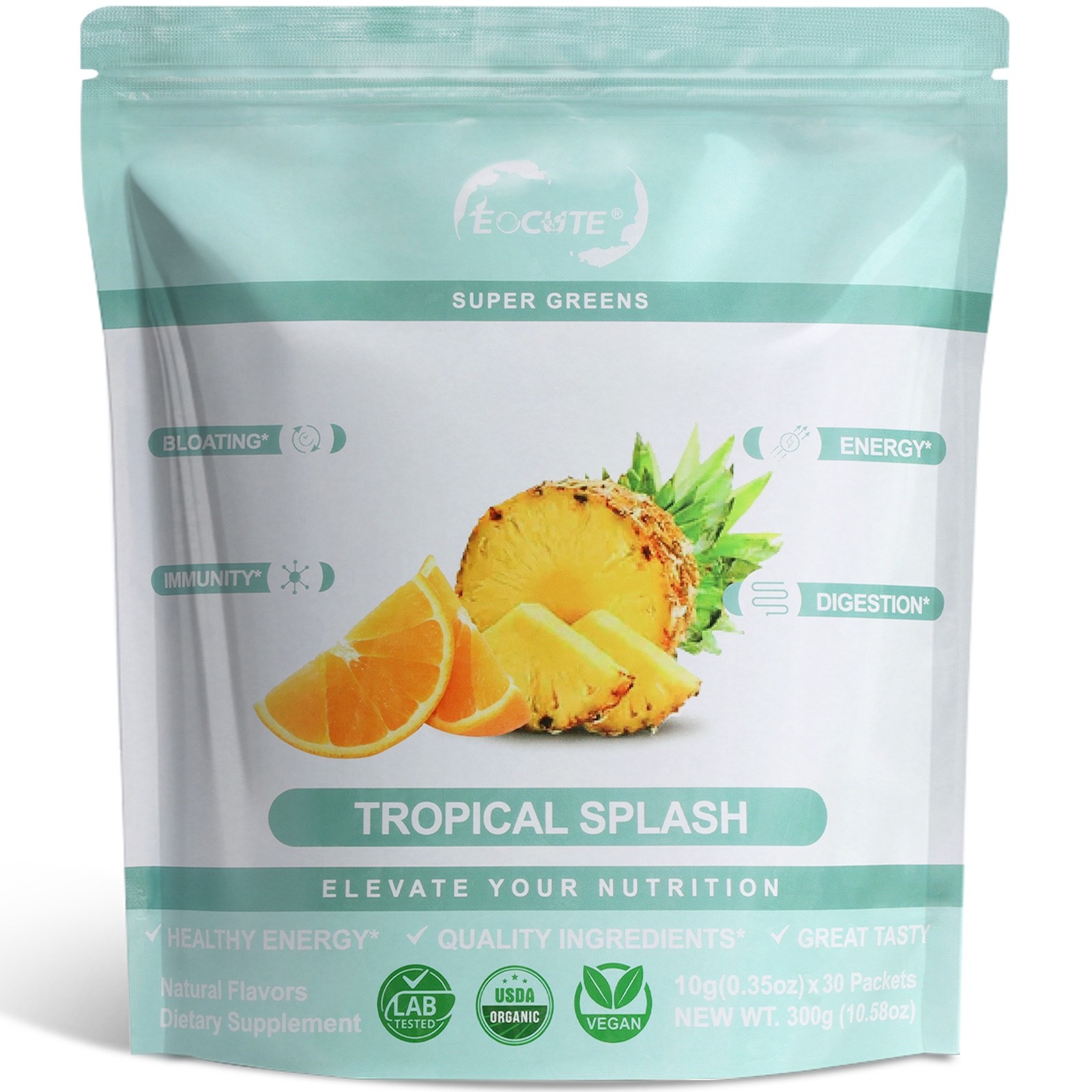 Super Greens Powder Reduce Bloat Digestive Health & More 3 flavors-30 packets US