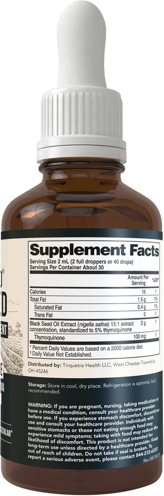 Black Seed Oil Liquid | 5% Thymoquinone – Tq-Advanced® | High Potency – 100 Mg p