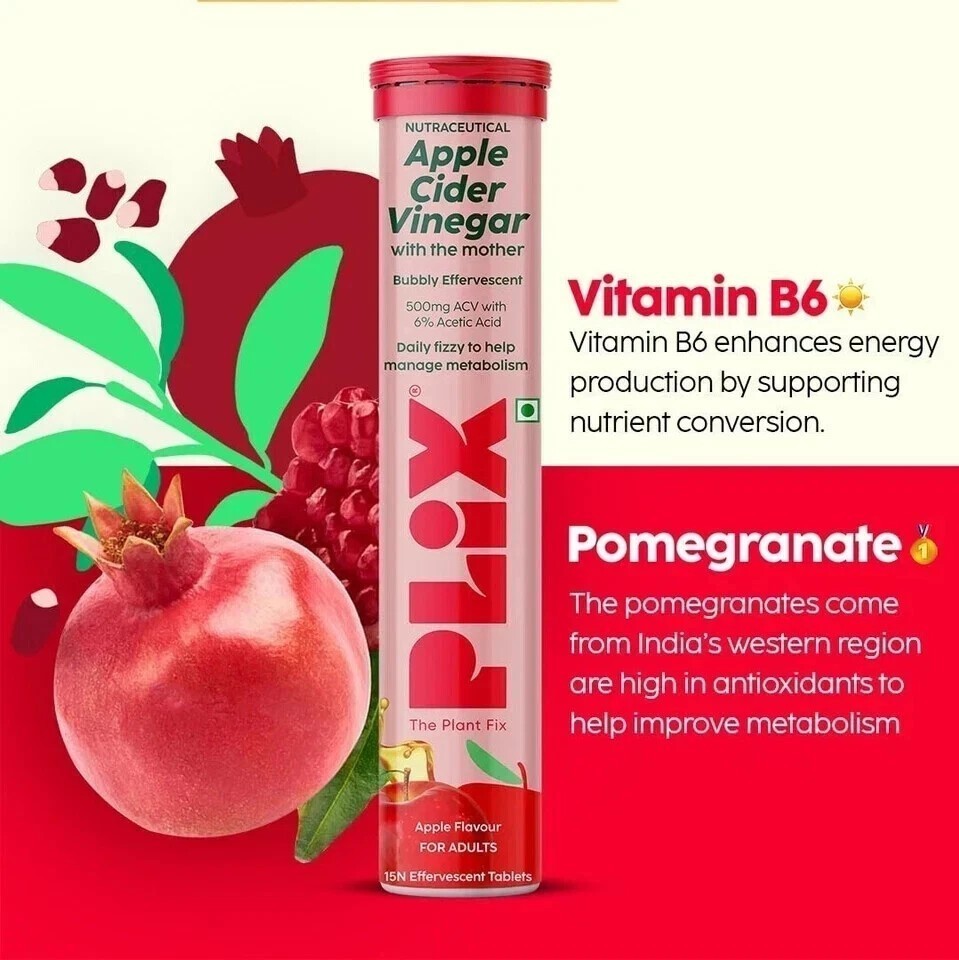 PLIX THE PLANT FIX Apple Cider Vinegar Tablet weight loss Pack 4 ( Apple ) m763
