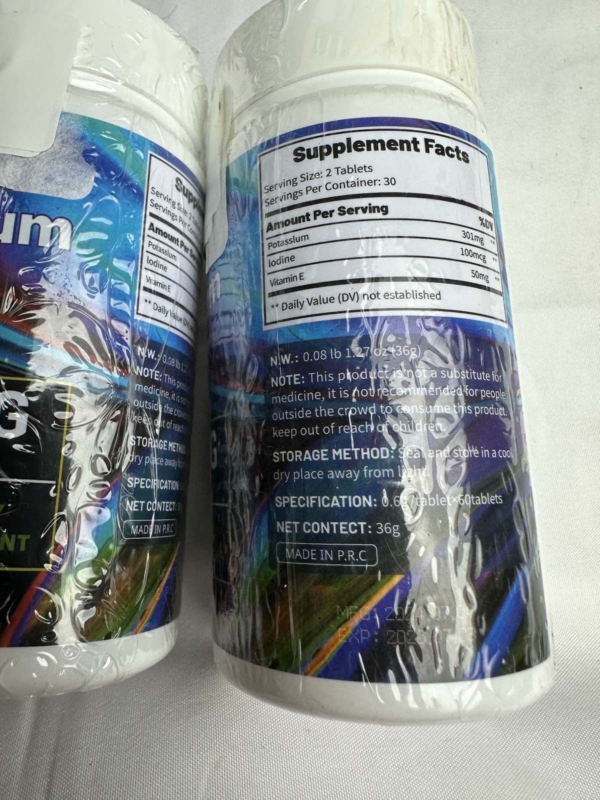 (2PK) – Potassium + Iodide Pills Tablets 301 Mg Supplement Survival Kit 7/26