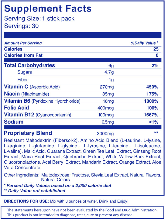 BHIP BLUE I-BLU Energy Drink Promotes Health, Fitness, Weightloss