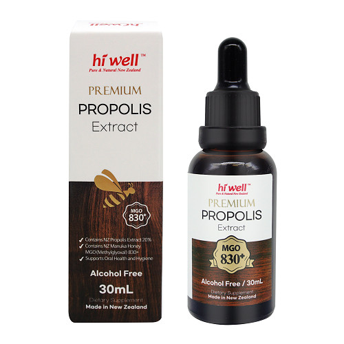 Hi Well New Zealand premium Propolis Extract Alcohol Free MGO830+ 30ml