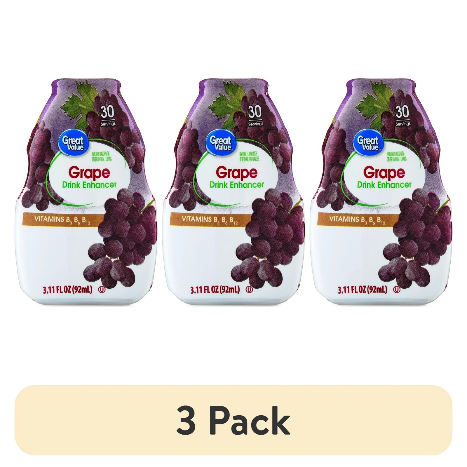 Great Value Grape Liquid Drink Enhancer, 3.11 fl oz Bottle