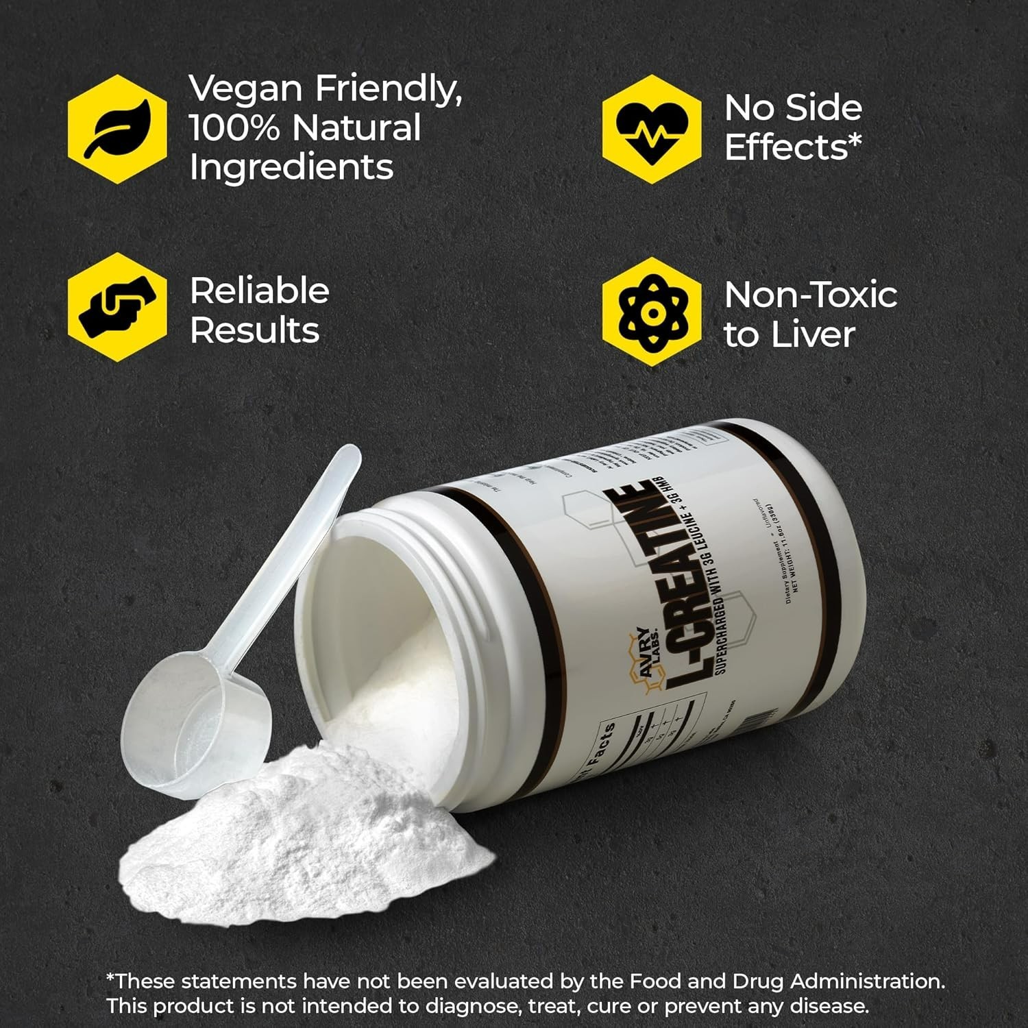 L-CREATINE Supplement: Creatine Monohydrate W/Leucine Amino Acid and HMB – Suppo