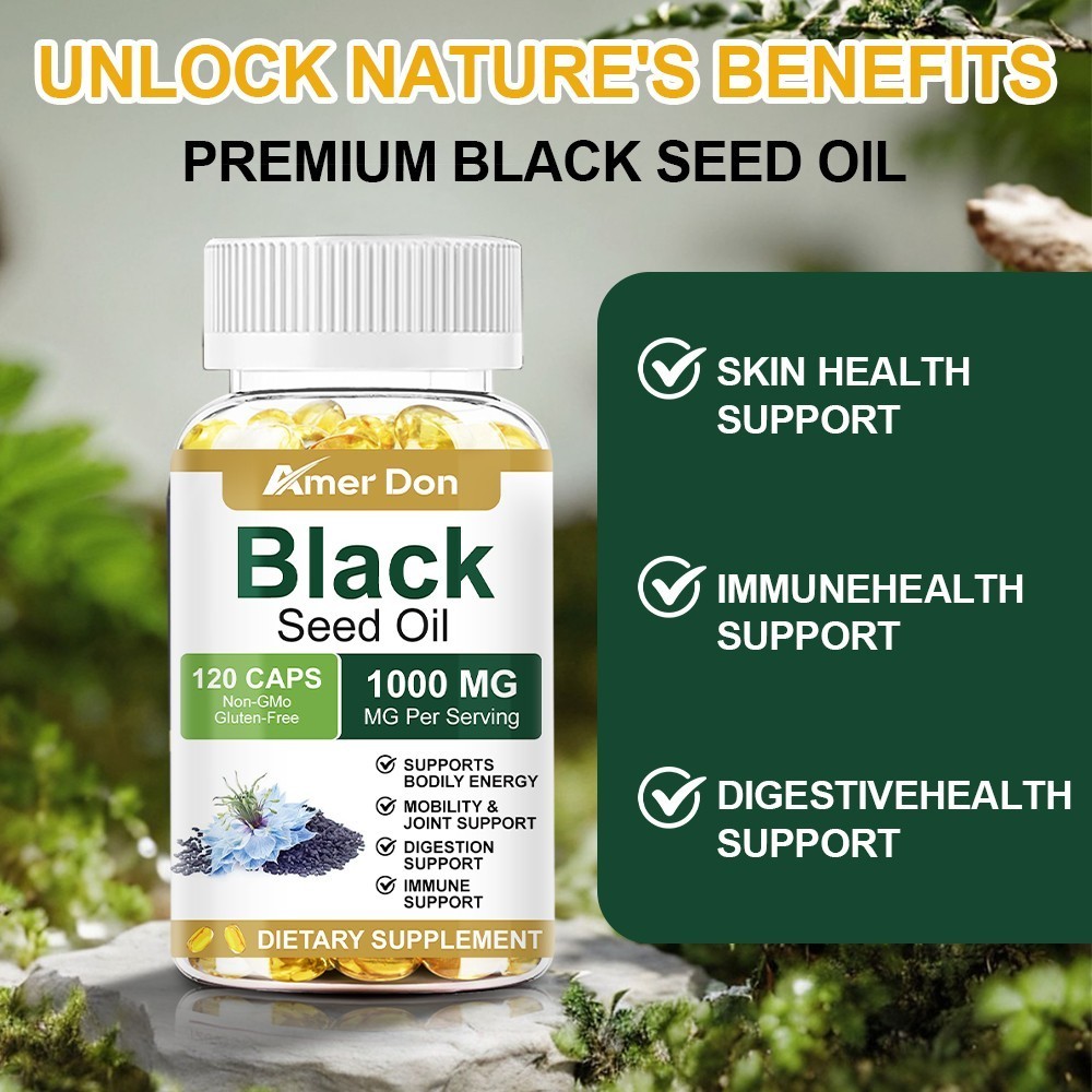 Black Seed Oil Capsules – 100% Pure Organic COLD PRESSED Cumin Nigella Sativa