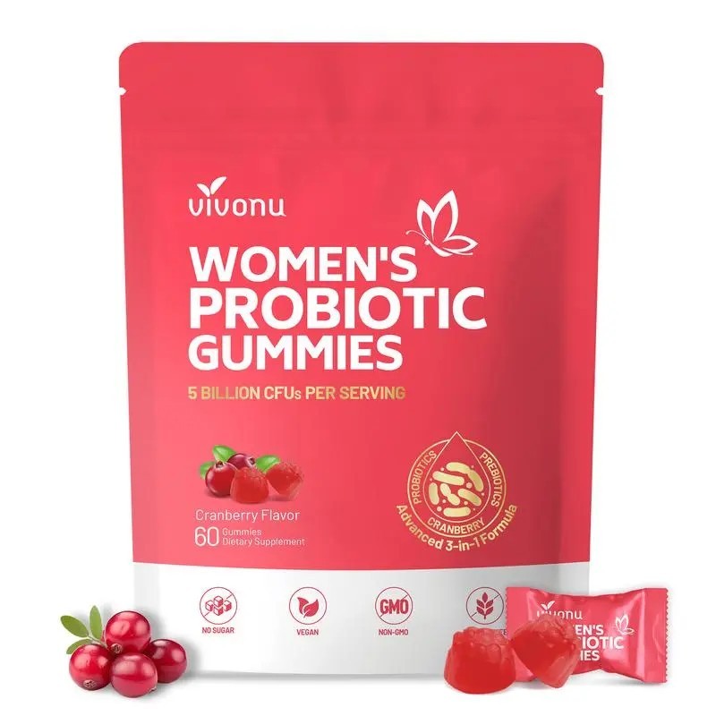Cranberry Probiotic Gummies Vegan Women Balance Support 60ct