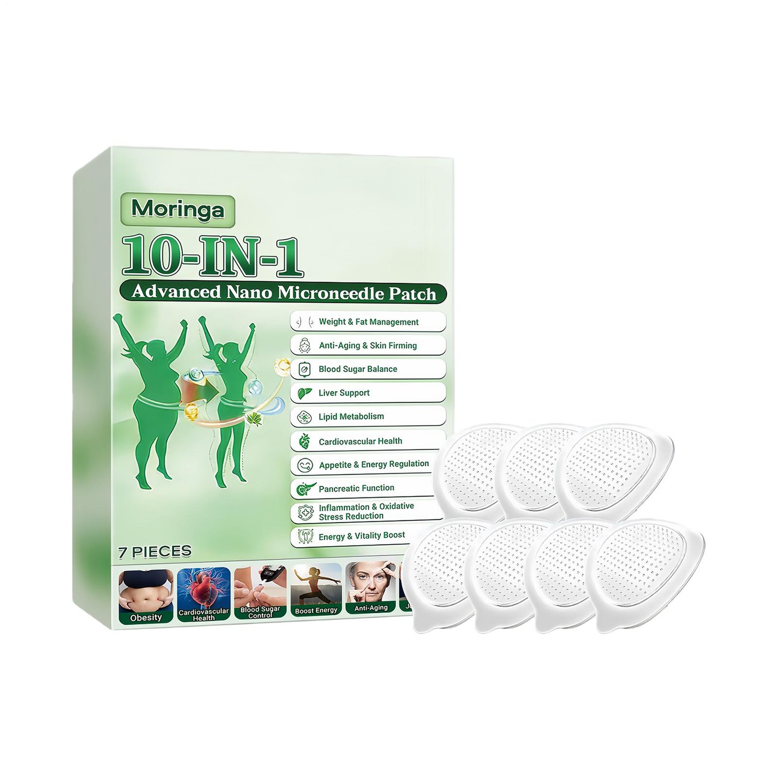 Moringa 10-IN-1 Advanced Nano Microneedle Patch – 7pcs/box