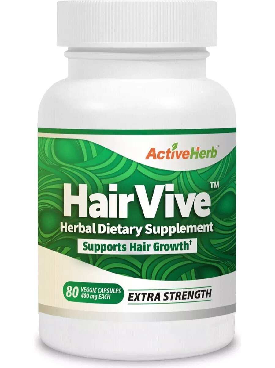 ActiveHerb HairVive Hair Growth 400mg, 80 Veggie Capsules – Newest Expiration!