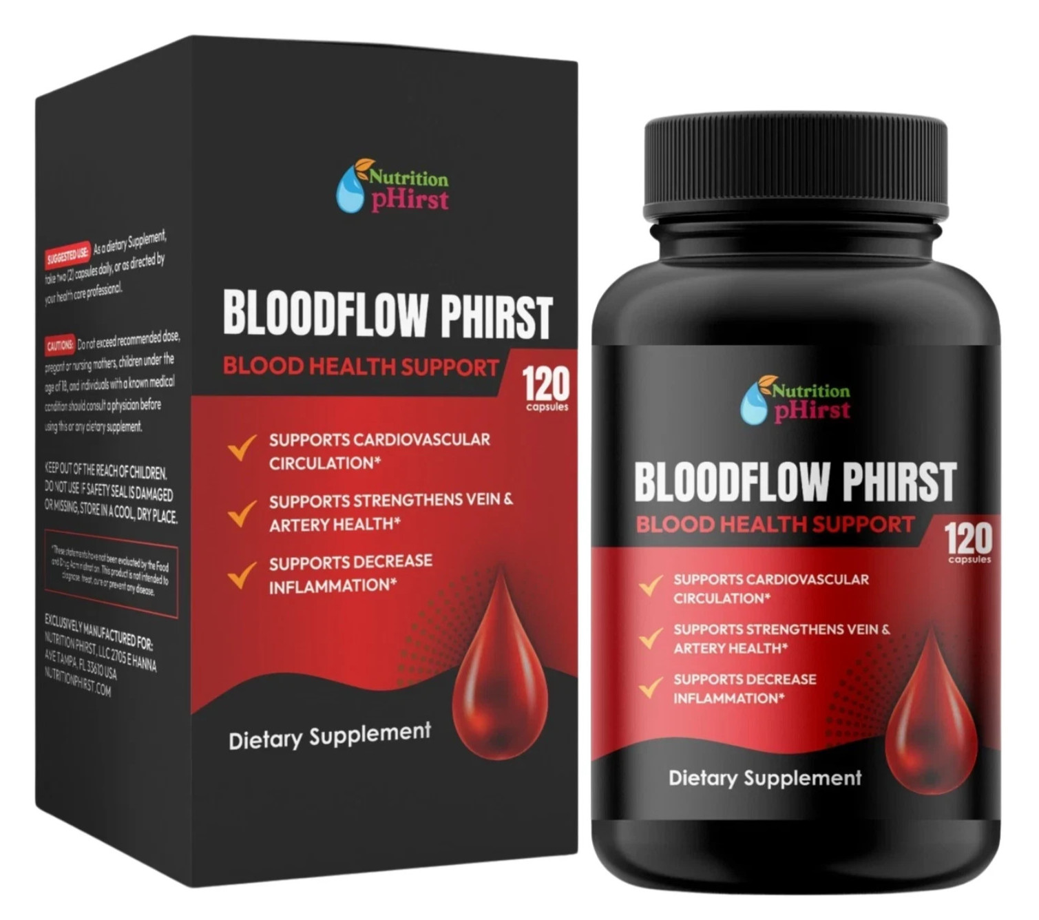 Healthy Flow Blood Health Support Cardiovascular Circulation Formula 120 Capsule