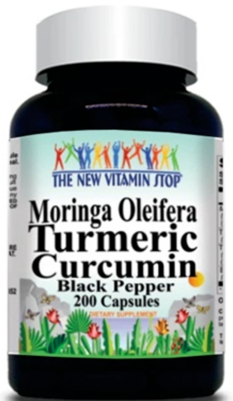Moringa Oleifera 5000mg Turmeric Curcumin 2000mg Pepper 200 Caps Made In the USA