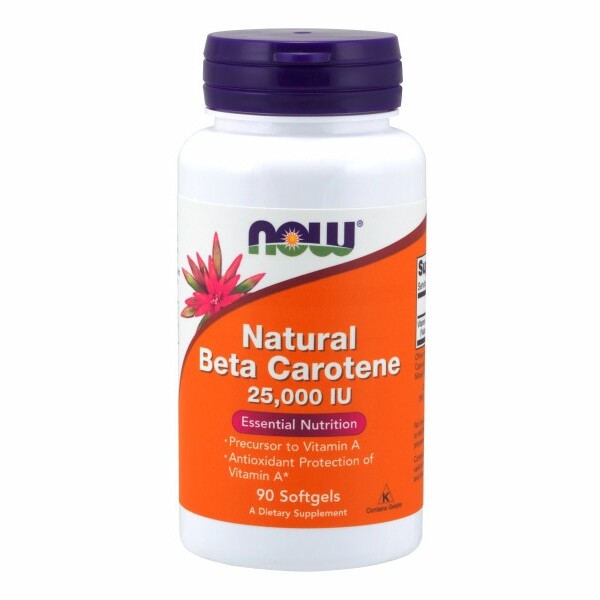 Natural Beta Carotene 25000 IU 90 Sofgels By Now Foods