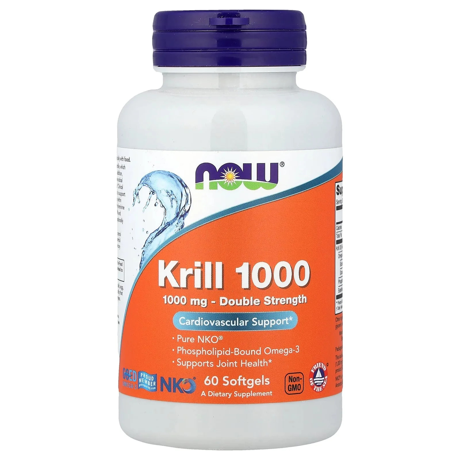 2 X NOW Foods, Krill 1000, 1,000 mg, 60 Softgels