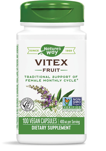 Nature’s Way Vitex Fruit 400mg 100 Caps Traditional Support of Female Cycle