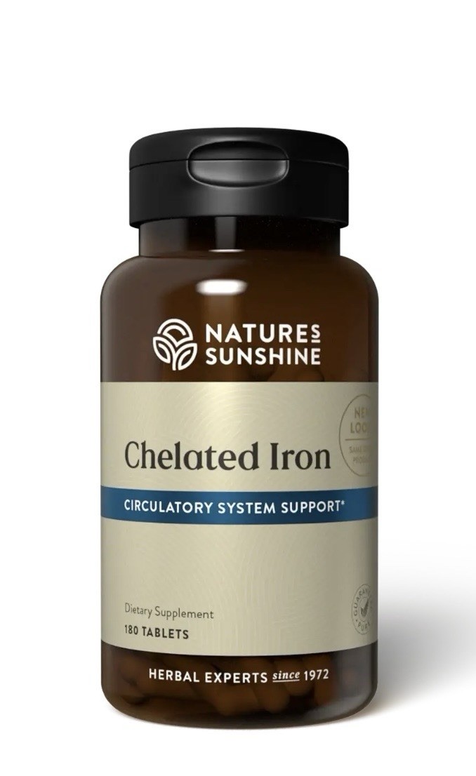 Nature’s Sunshine Iron Chelated 25mg Oxygen & Circulatory Support 180 Tabs NEW