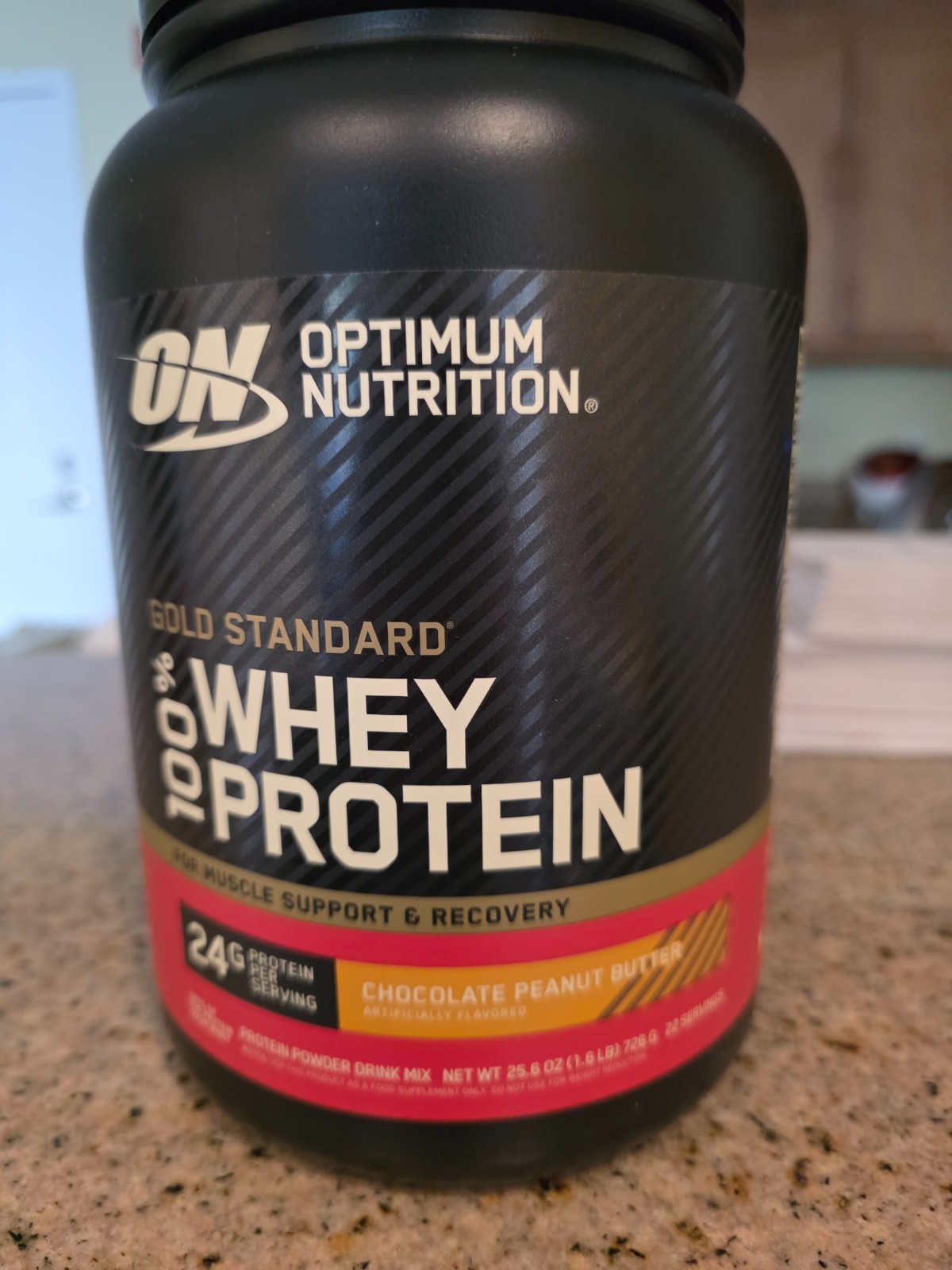 optimum nutrition whey protein 1.5lb chocolate peanut butter exp 5/2028