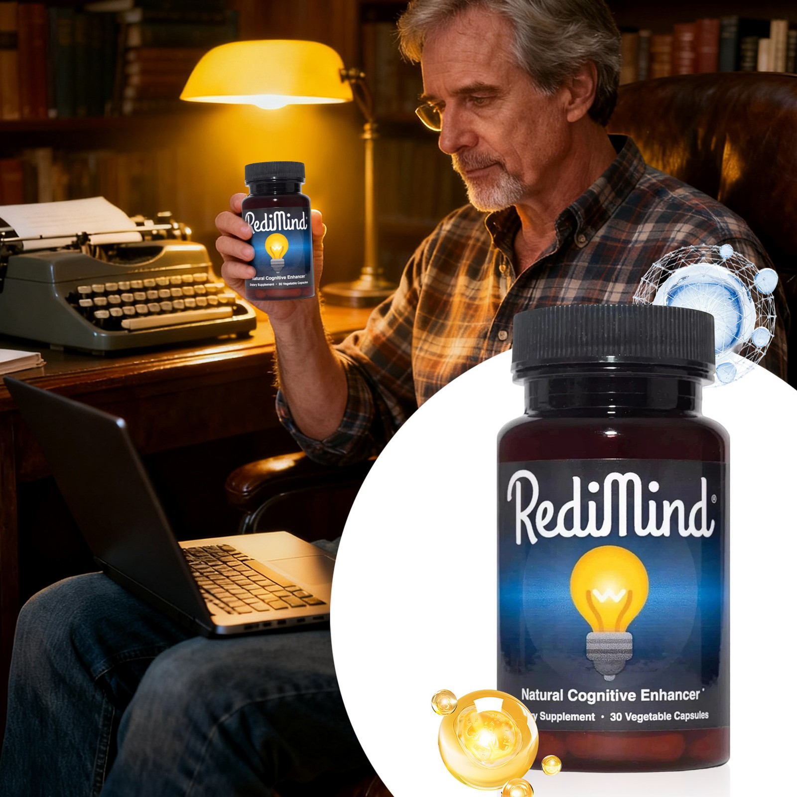 RediMind plant-based Cognitive Enhancer 30 Caps-Focus-Memory-Brain Health