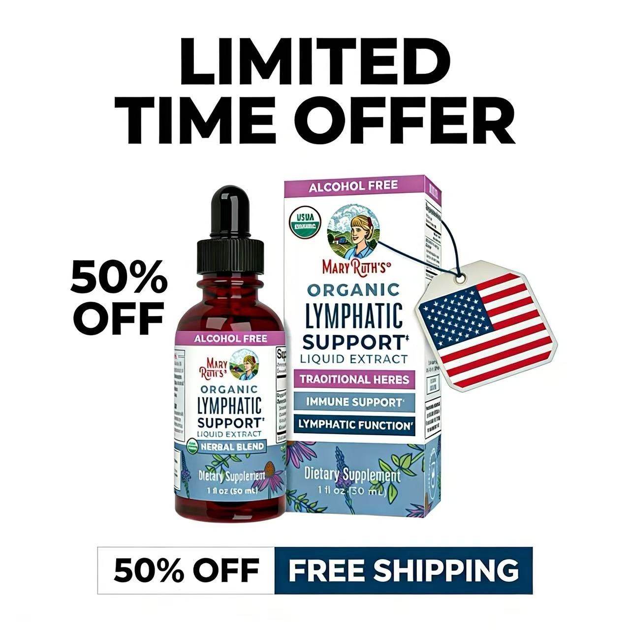 MaryRuth’s Lymphatic Support Herbal Blend Liquid Drops – USDA Organic Lymphatic