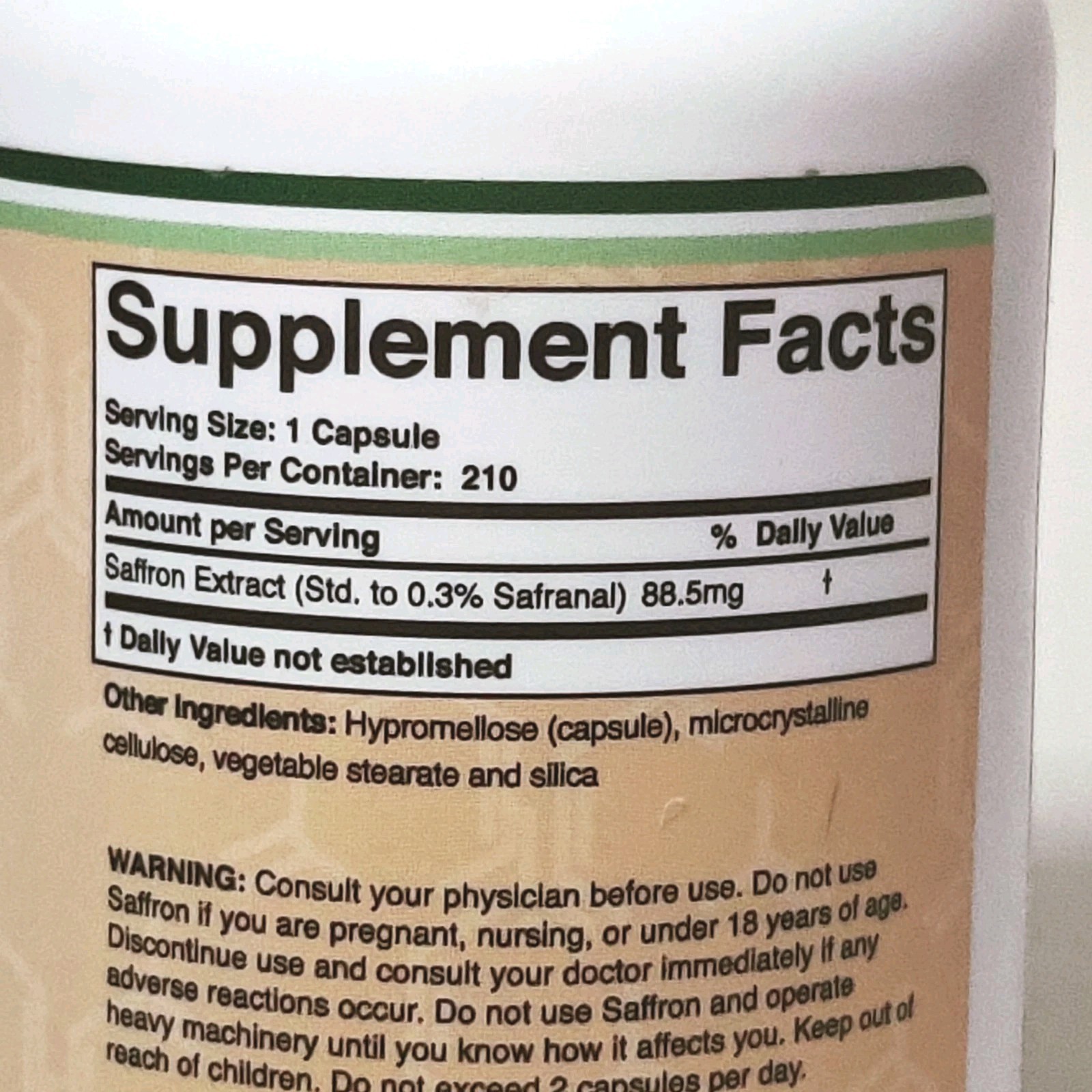 Double Wood Saffron Extract 88.5 mg • 210 Capsules • Exp 10/26 New Read