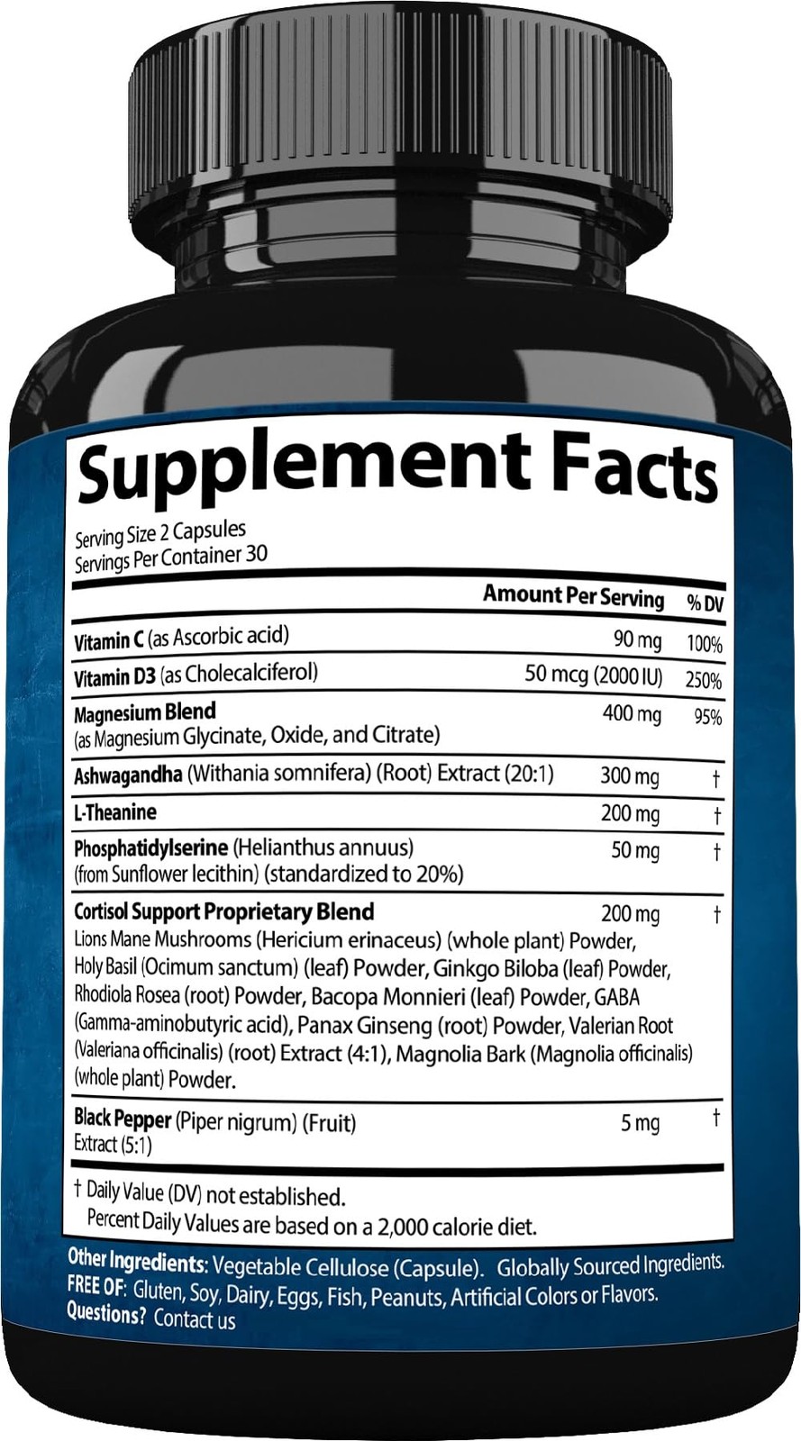 StrongVit Cortisol Supplements for Women and Men with Magnesium, Ashwagandha …
