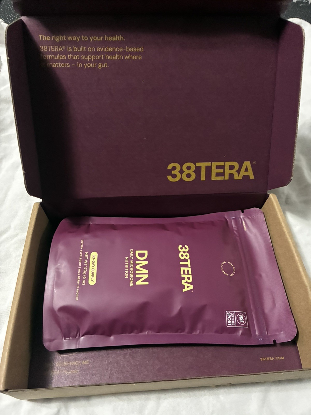 38TERA DMN Daily Microbiome Nutrition 6 Oz Plant-Based Fiber Powder with 3 Di…
