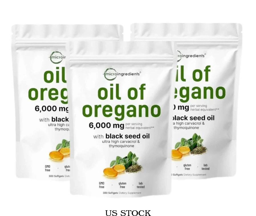 3 Pack Micro Ingredients Oregano Natural Oil Softgels | 6000mg Per Serving, 900