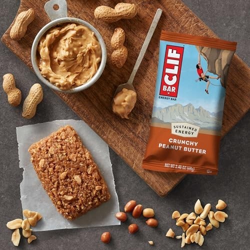 CLIF BAR – Energy Protein Bars – Crunchy Peanut Butter (15 Pack) Organic Oats