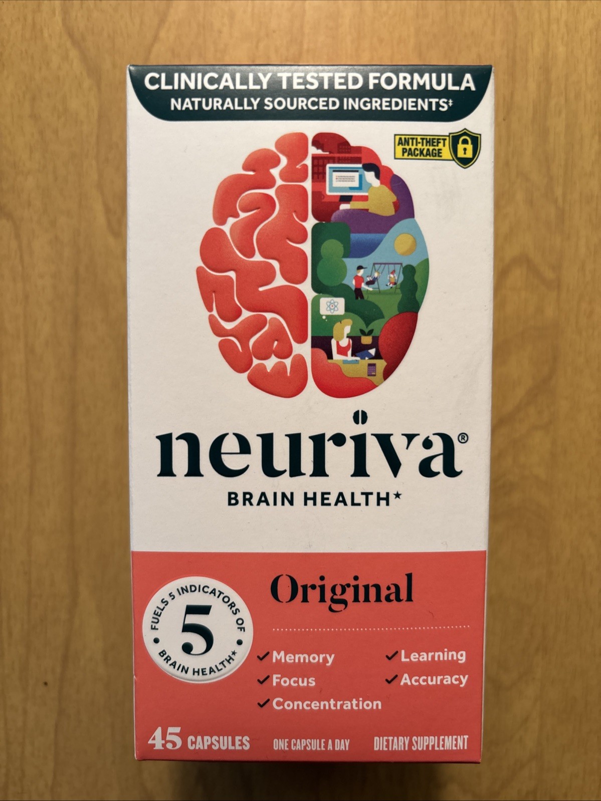 Neuriva Brain Health Original 5 Fuel for Memory Focus Concentration 45 Tab 09/27