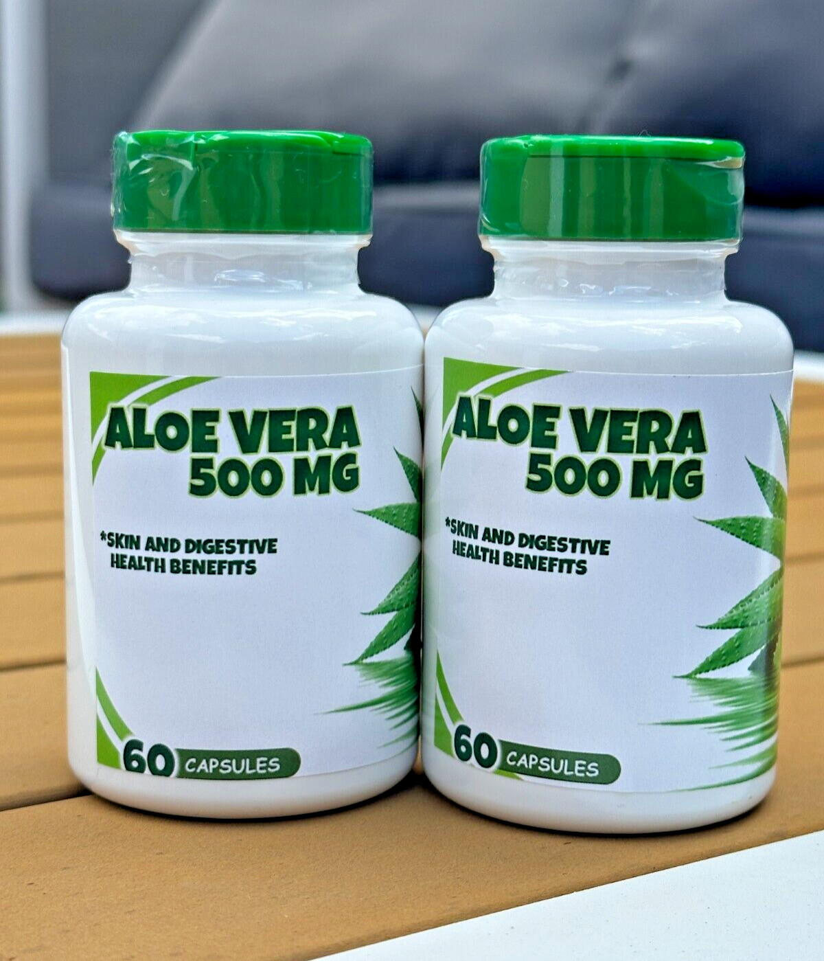 2 Aloe Vera 500mg Extract Capsules Detox Cleaning & Digestive Belly Support Pill