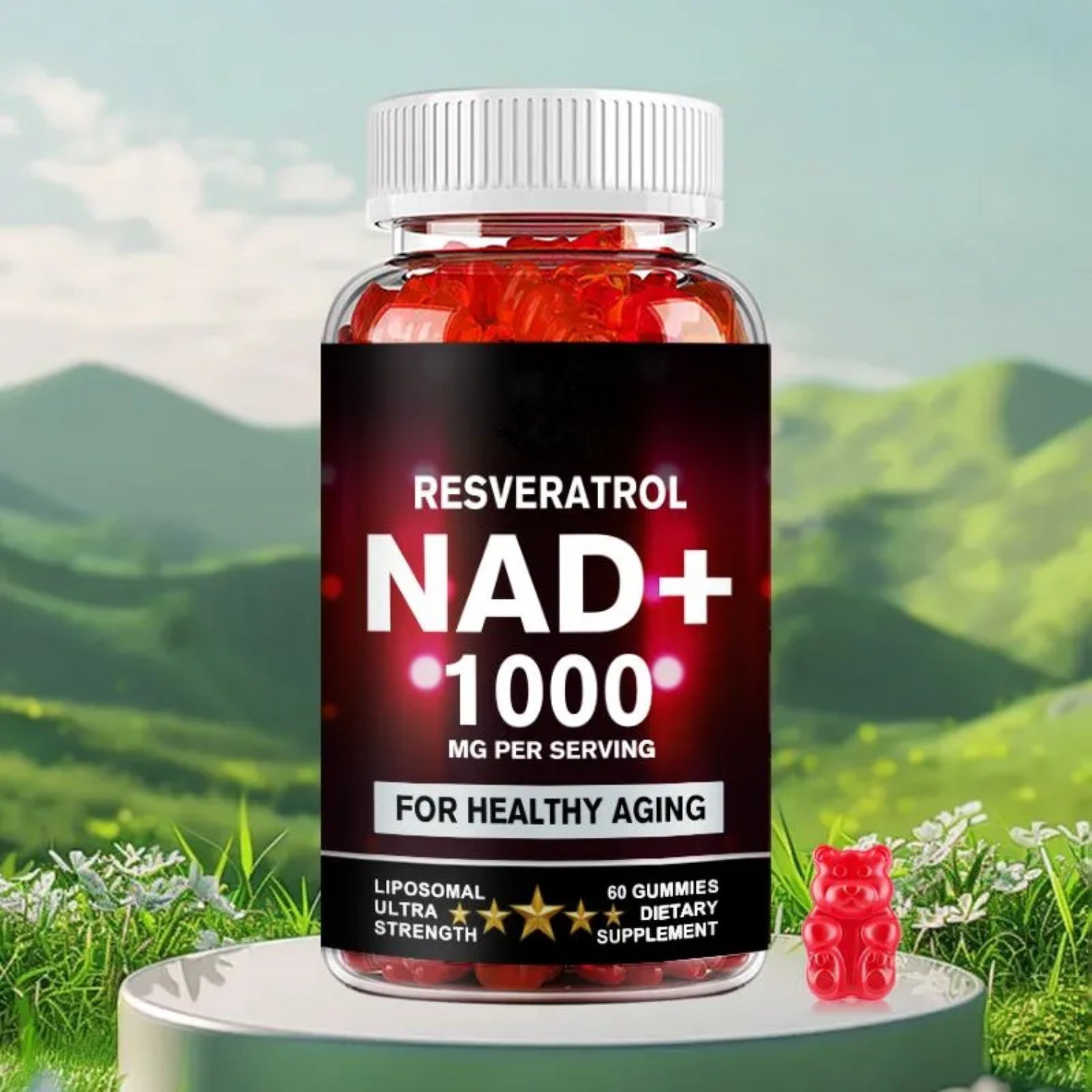 NAD 1000mg Supplement, NAD+ Liposomal Supplement with Resveratrol,Healthy Aging